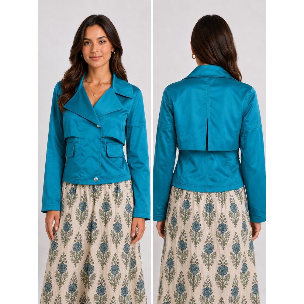 CARLISLE Turquoise “Windy” 
Lightweight Jacket Women’s Size 2 NWT Modern Office
